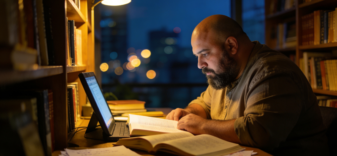 Man studying Quran